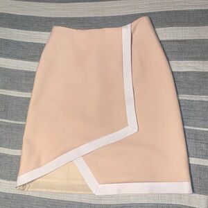 ADEAM WOOL SKIRT WITH LETHER TRIM